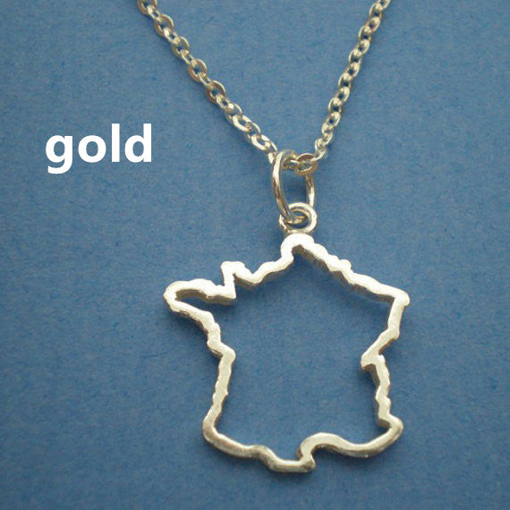 Country Map Hollow Chain Necklace