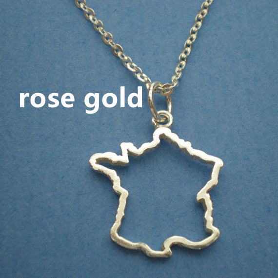 Country Map Hollow Chain Necklace