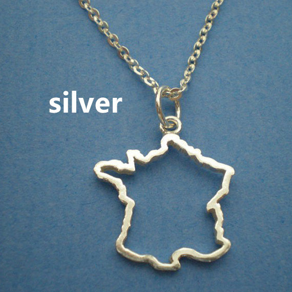 Country Map Hollow Chain Necklace