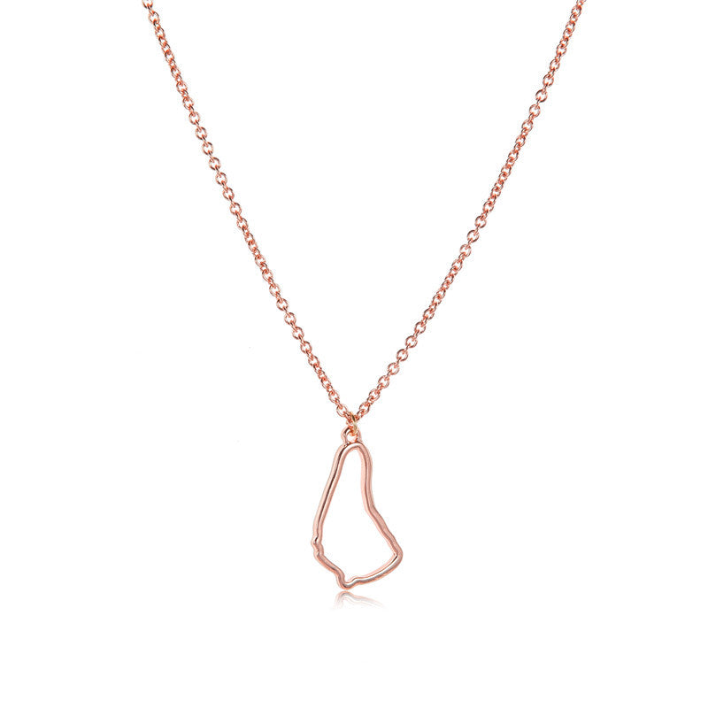 Country Map Hollow Chain Necklace
