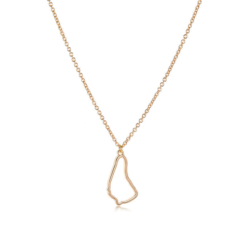 Country Map Hollow Chain Necklace