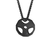 Hip Hop Dumbbells Sports Titanium Necklace