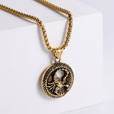 Retro -Zodiac Edelstahl -Anhängerkette Halskette