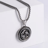 Retro -Zodiac Edelstahl -Anhängerkette Halskette