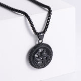 Retro -Zodiac Edelstahl -Anhängerkette Halskette