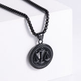 Retro -Zodiac Edelstahl -Anhängerkette Halskette