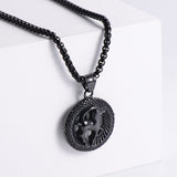 Retro -Zodiac Edelstahl -Anhängerkette Halskette