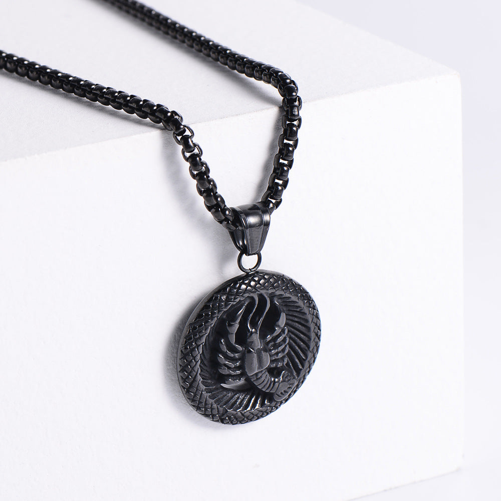 Retro -Zodiac Edelstahl -Anhängerkette Halskette