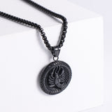 Retro -Zodiac Edelstahl -Anhängerkette Halskette