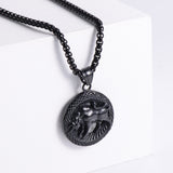 Retro -Zodiac Edelstahl -Anhängerkette Halskette