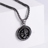 Retro -Zodiac Edelstahl -Anhängerkette Halskette