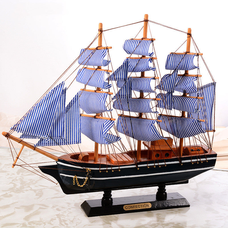 Wooden Sailboat Mediterranean Style Ornaments