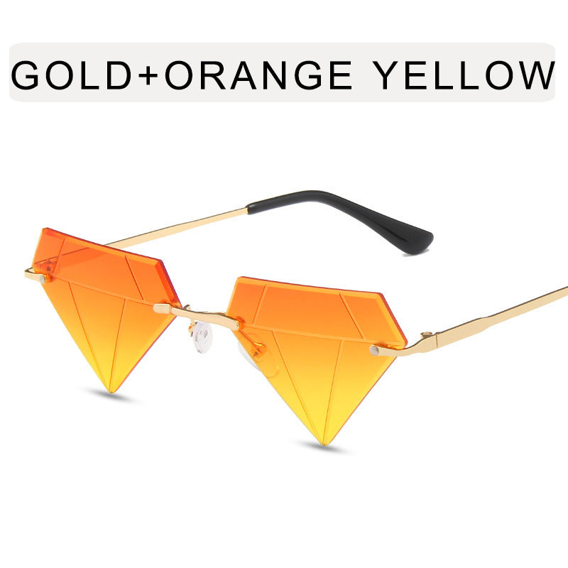 Frameless Diamond Design Sunglasses
