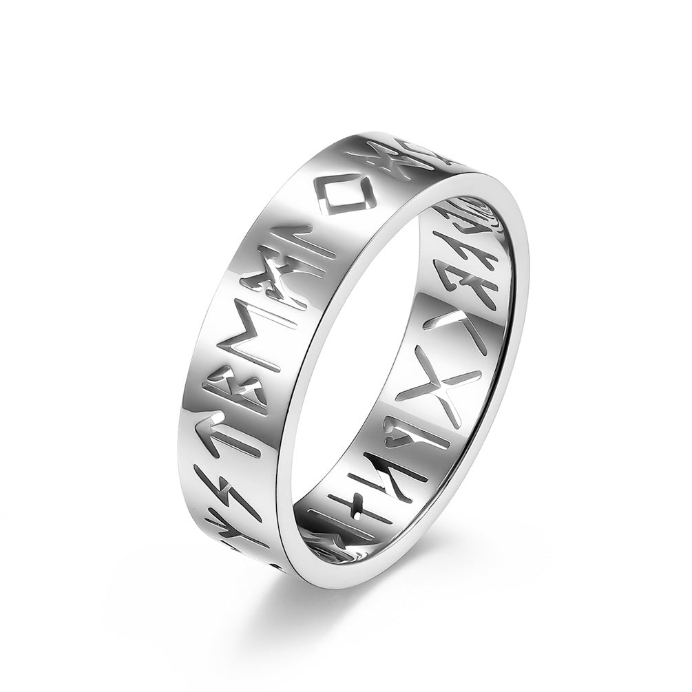 Nordic Viking Lettering Hollow Ring