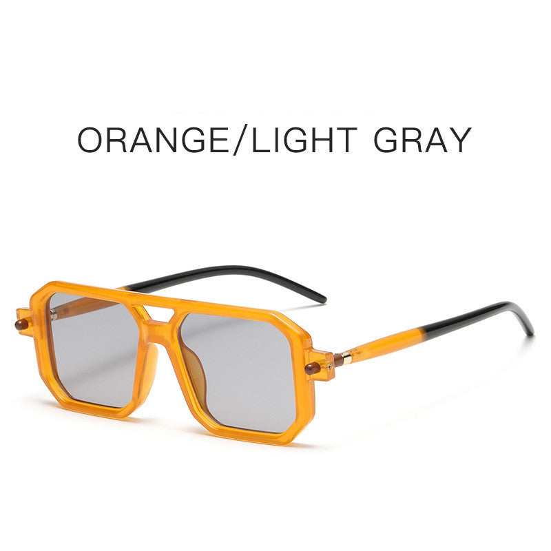 Double Beam Square Frame Sunglasses