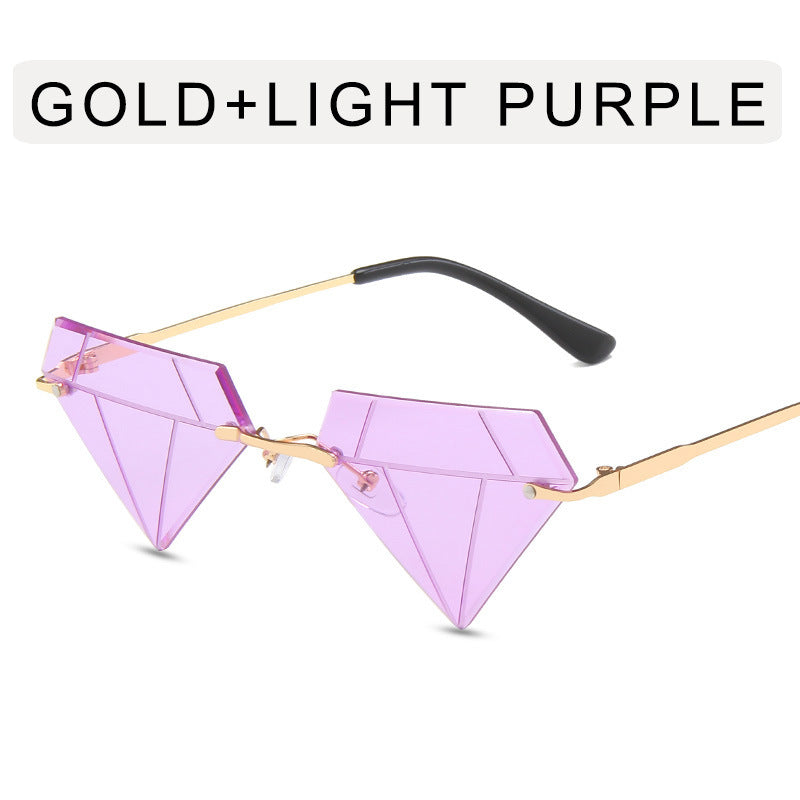 Frameless Diamond Design Sunglasses