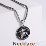 Retro -Zodiac Edelstahl -Anhängerkette Halskette