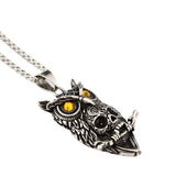 Collier de titane de forme de crâne de hibou