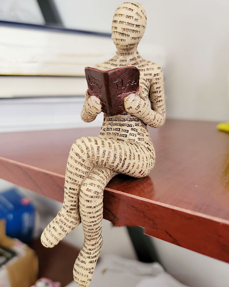 Human Reading Book Resin Sculpture