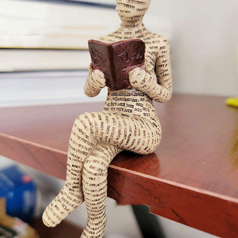 Human Reading Book Resin Sculpture