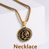 Retro -Zodiac Edelstahl -Anhängerkette Halskette