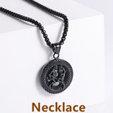 Retro -Zodiac Edelstahl -Anhängerkette Halskette