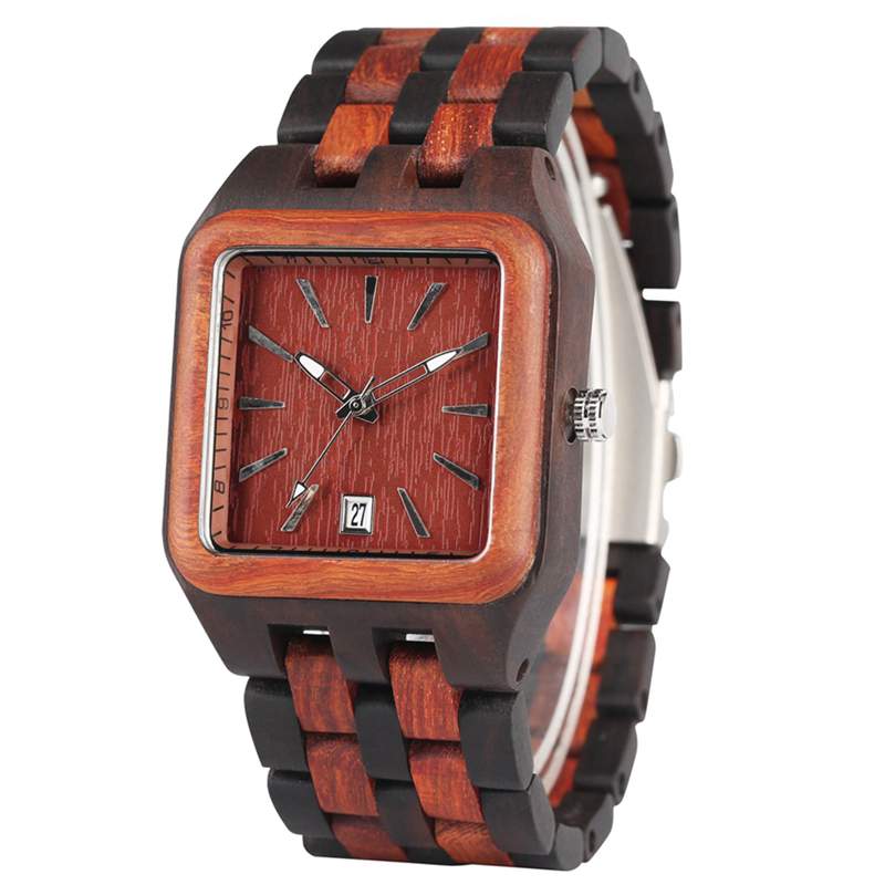 Square Wooden Quartz Watch