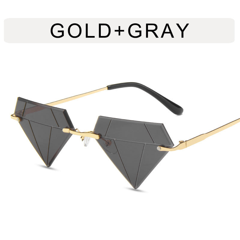 Frameless Diamond Design Sunglasses
