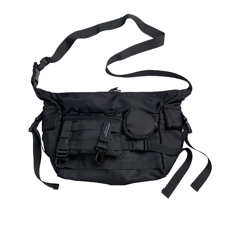 Black Multi-Pockets Nylon Cloth Bag