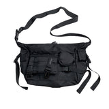 Black Multi-Pockets Nylon Cloth Bag