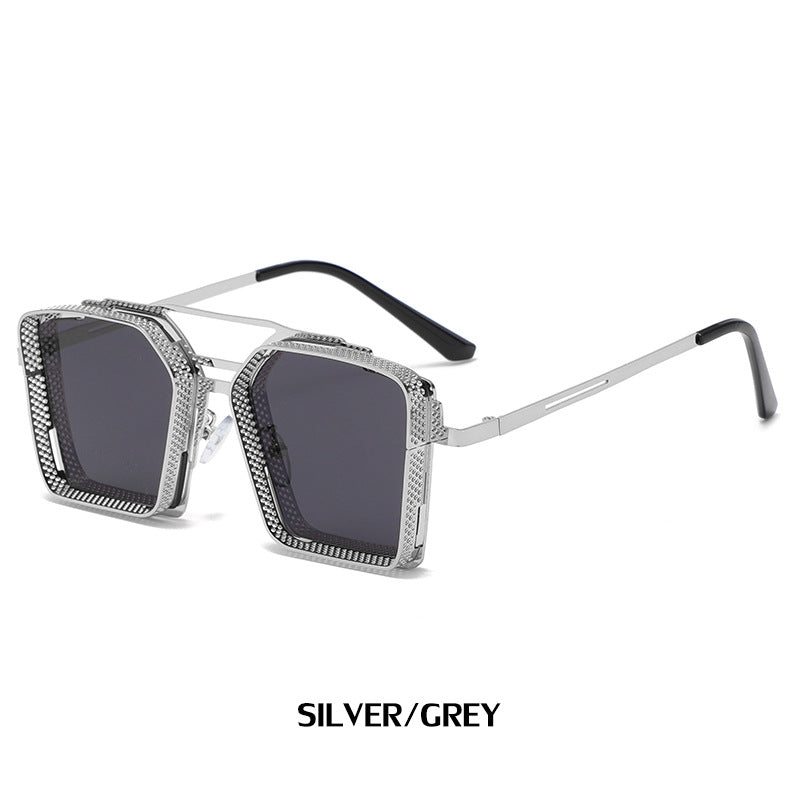 Trendy Hollow Metal Square Sunglasses