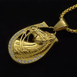 Golden Horsehead Alloy Pendant