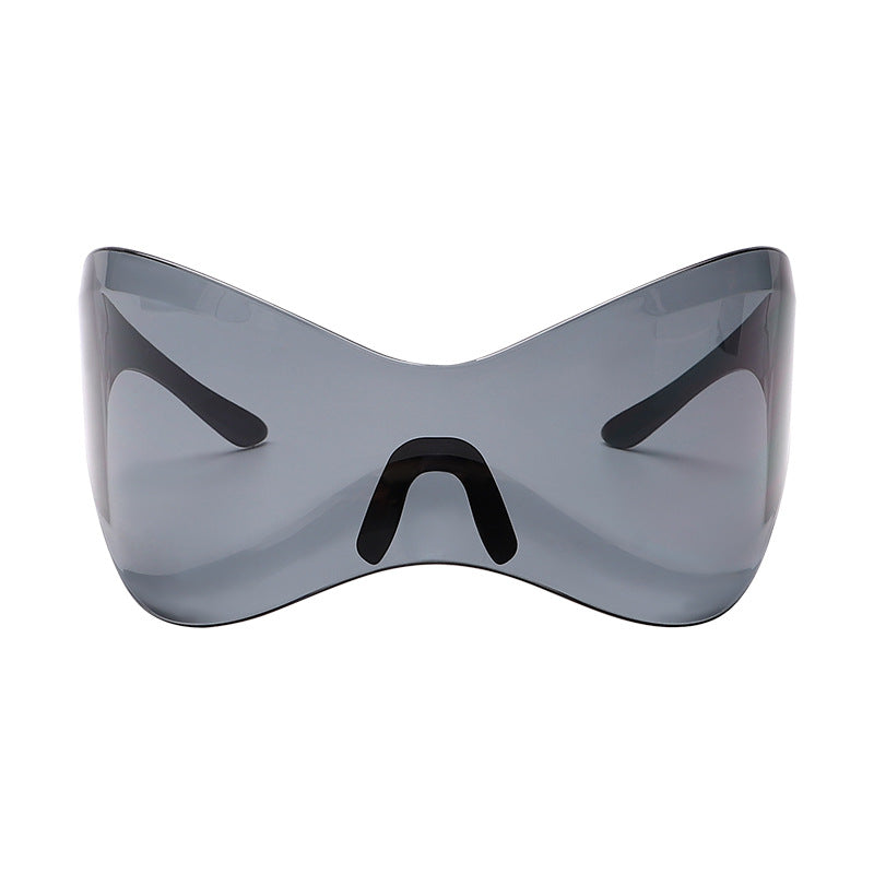 Unique Wide Lens Solid Sunglasses