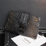 Crocodile Skin Leather Clutch Bag