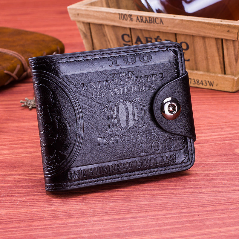 100 Dollar Embossed Leather Wallet