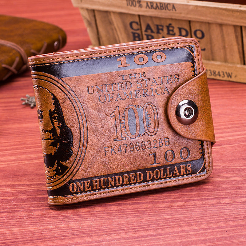 100 Dollar Embossed Leather Wallet