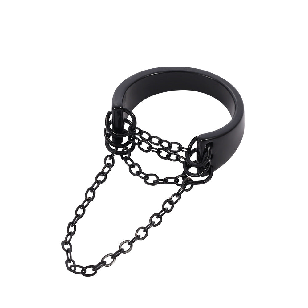 Solid Chain Tassel Alloy Ring