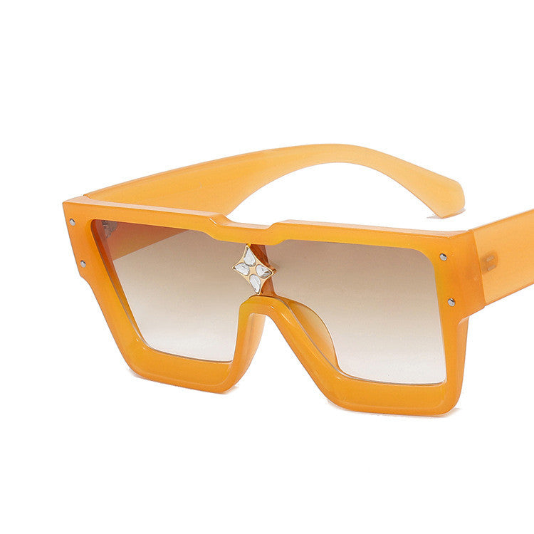 Large Square Frame Polycarbonate Sunglasses