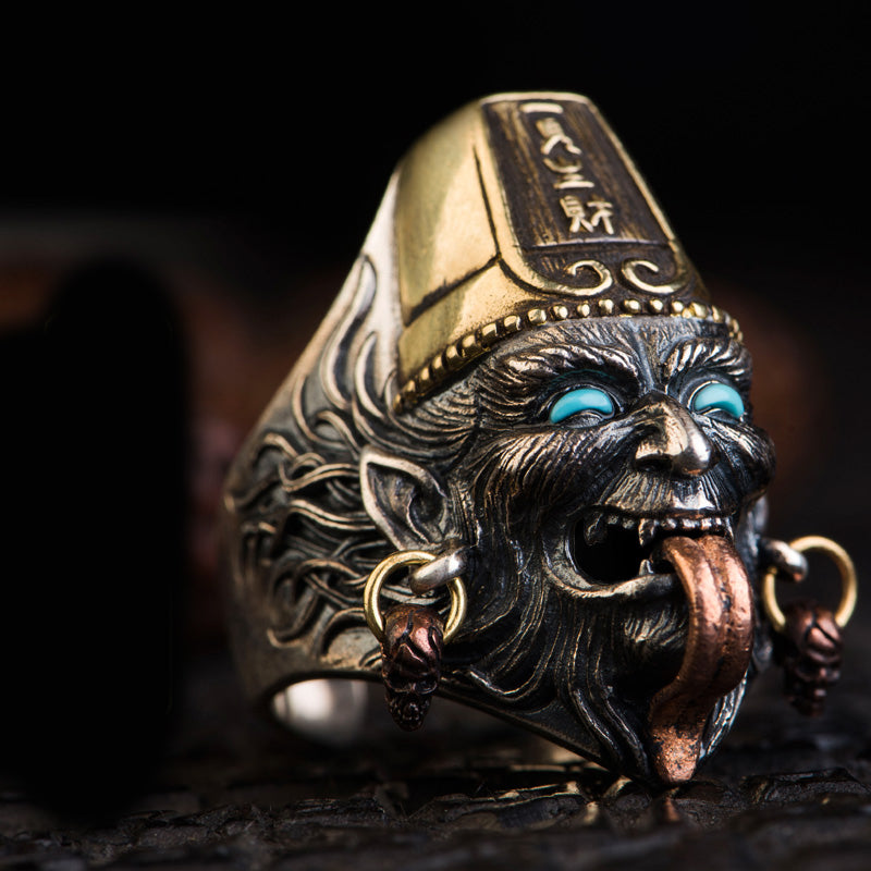 Gothic Mystical Symbol Adjustable Ring