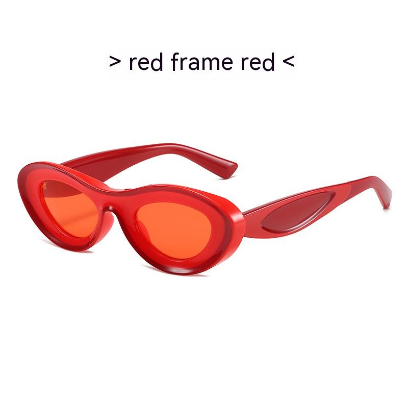 Contrast Color Cat Eye Polycarbonate Sunglasses