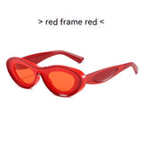 Contrast Color Cat Eye Polycarbonate Sunglasses