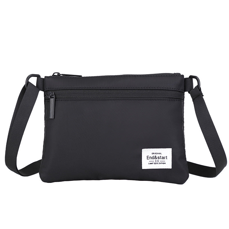 Solid Black Small Nylon Sling Bag