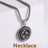 Retro -Zodiac Edelstahl -Anhängerkette Halskette