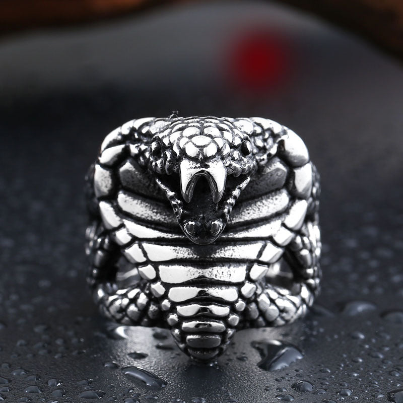 Cobra Style Titanium Steel Ring