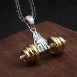 Fist Dumbbell Sterling Silver Pendant