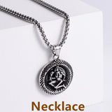 Retro -Zodiac Edelstahl -Anhängerkette Halskette