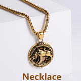 Retro -Zodiac Edelstahl -Anhängerkette Halskette