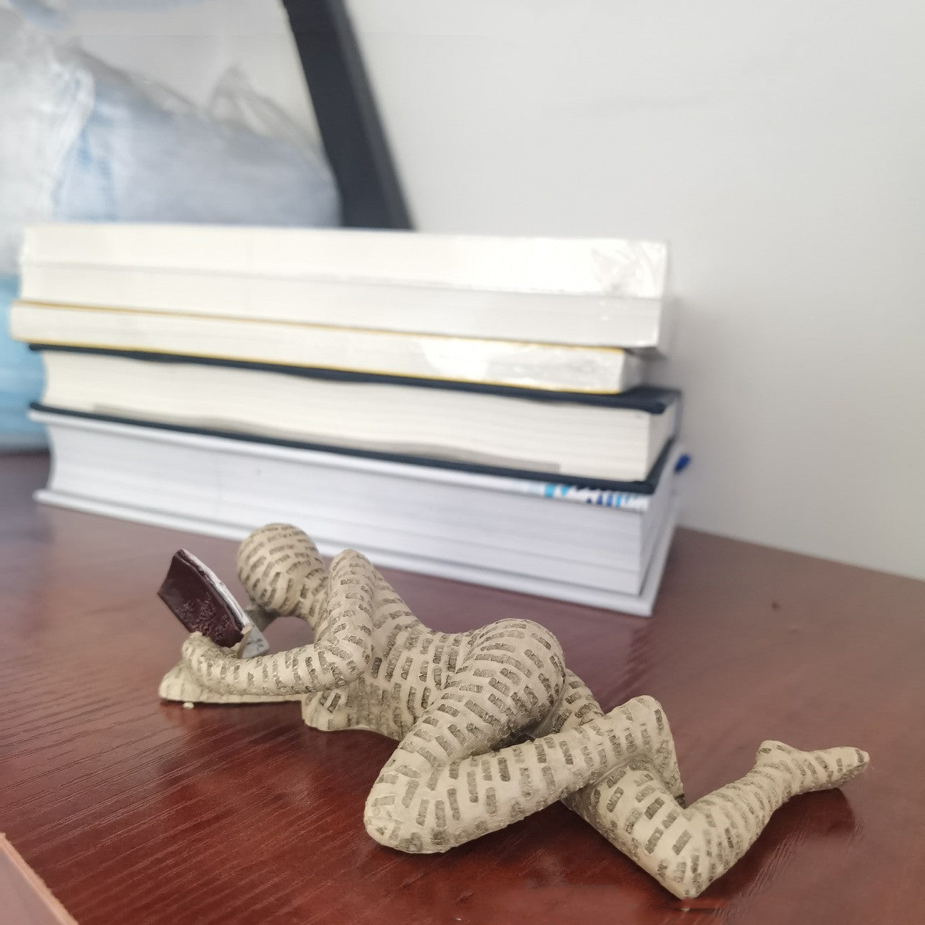 Human Reading Book Resin Sculpture