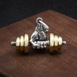 Fist Dumbbell Sterling Silver Pendant