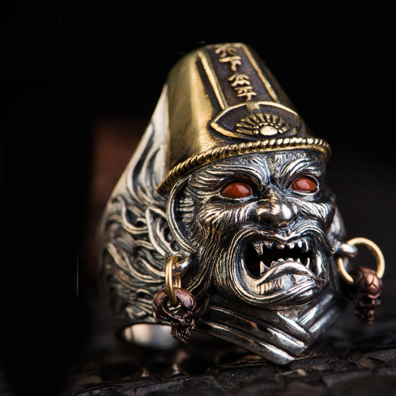 Gothic Mystical Symbol Adjustable Ring